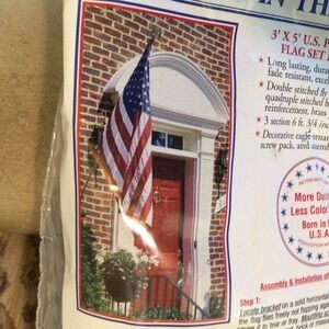 Liberty Flags American Flag Set 3'X5' PolyCotton Eagle Ornament New (2)